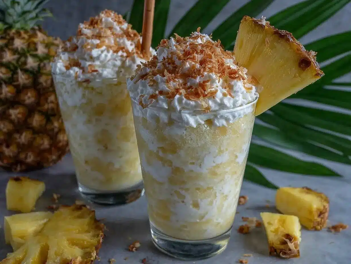 creamy virgin piña colada slushie preparation steps