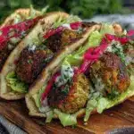 crispy baked falafel pita wraps - featured image