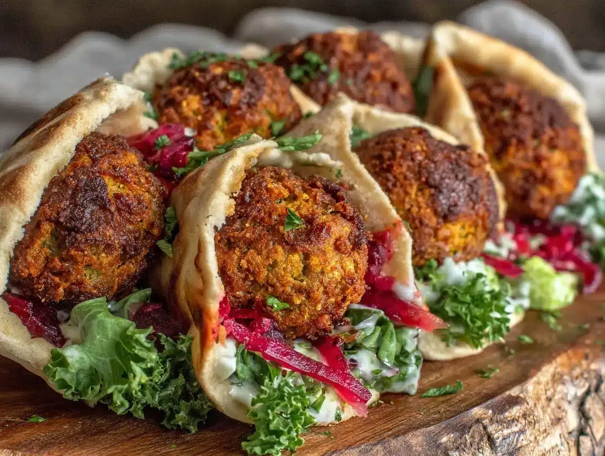 crispy baked falafel pita wraps preparation steps