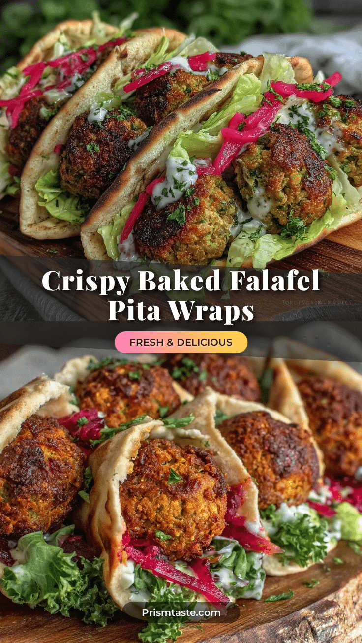 crispy baked falafel pita wraps recipe