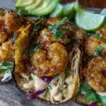 crispy bang bang shrimp tacos - featured image