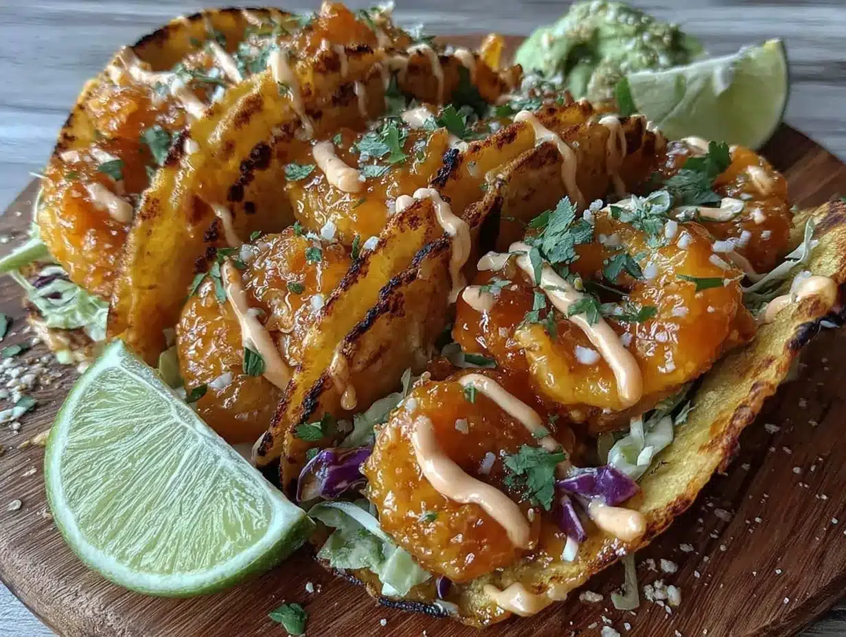 crispy bang bang shrimp tacos preparation steps