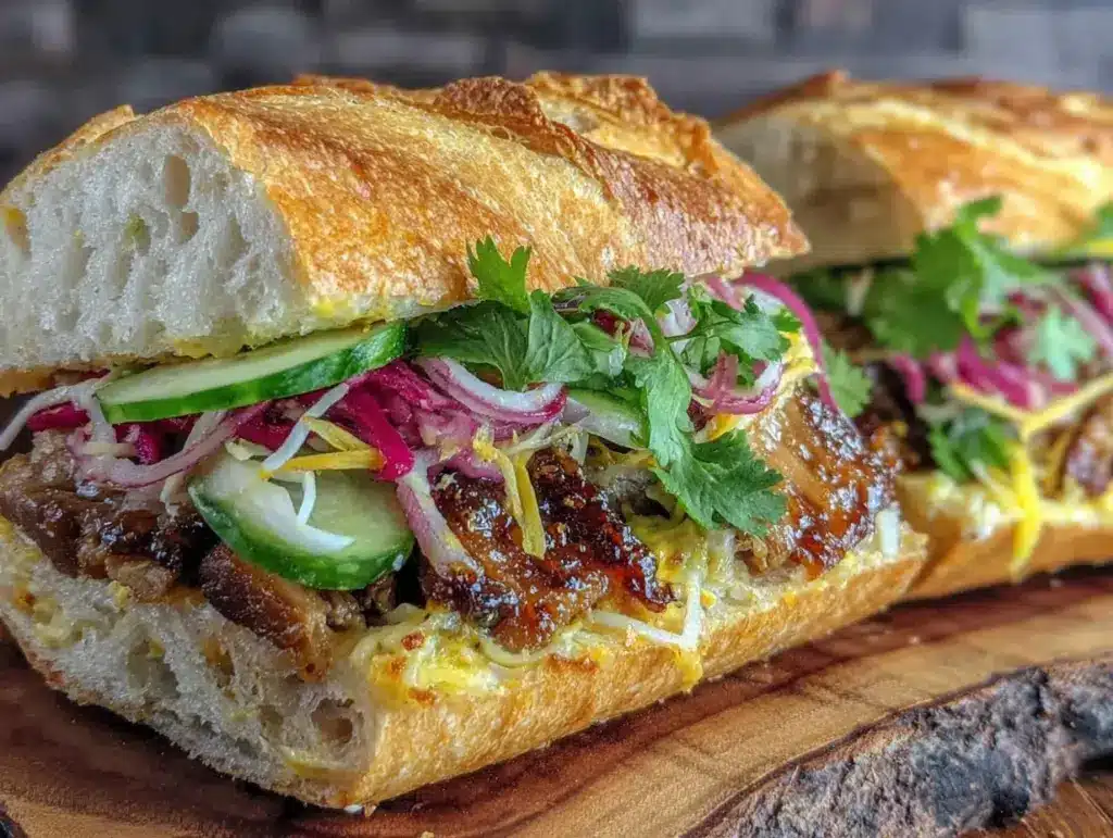 crispy banh mi sandwich - featured image