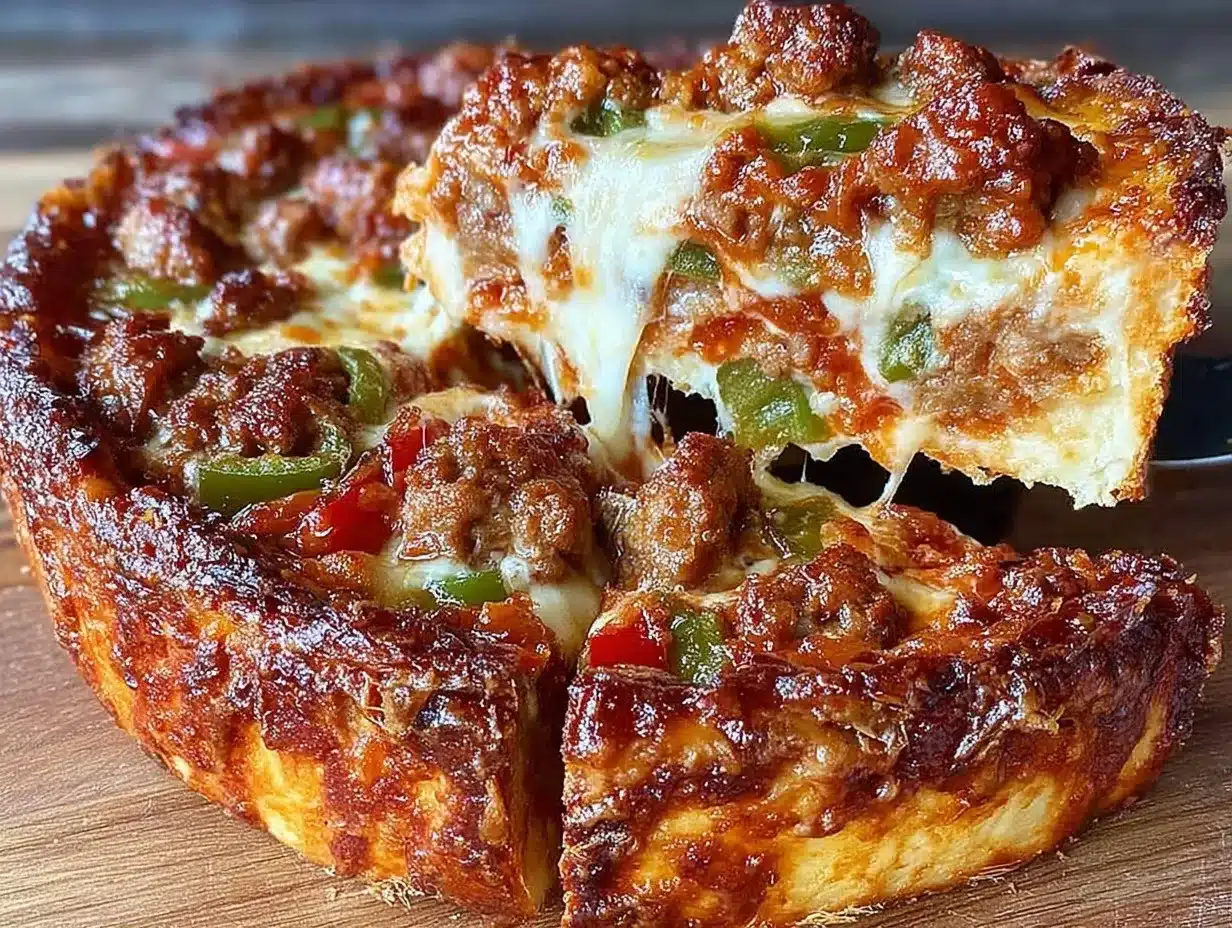 crispy cast iron deep dish pizza preparation steps