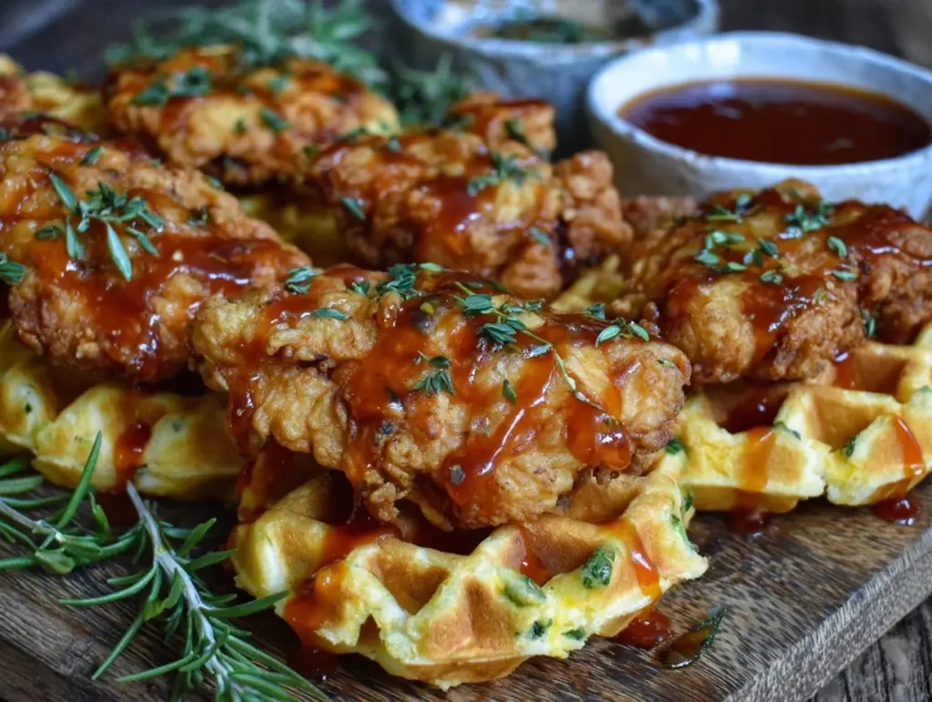 crispy chicken and waffle sliders - featured image