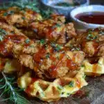 crispy chicken and waffle sliders - featured image