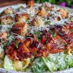 crispy grilled chicken Caesar pasta salad - featured image