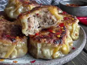 crispy pan-fried pork gyoza - featured image