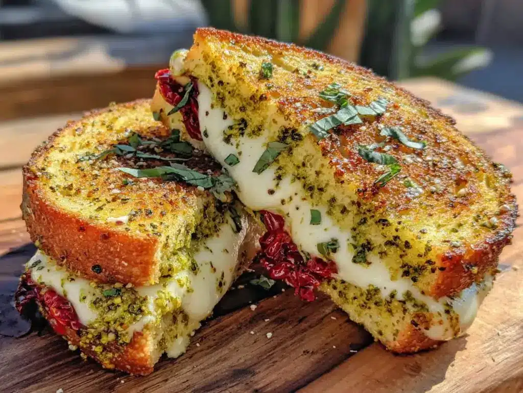 Crispy Pesto Caprese Grilled Cheese - featured image