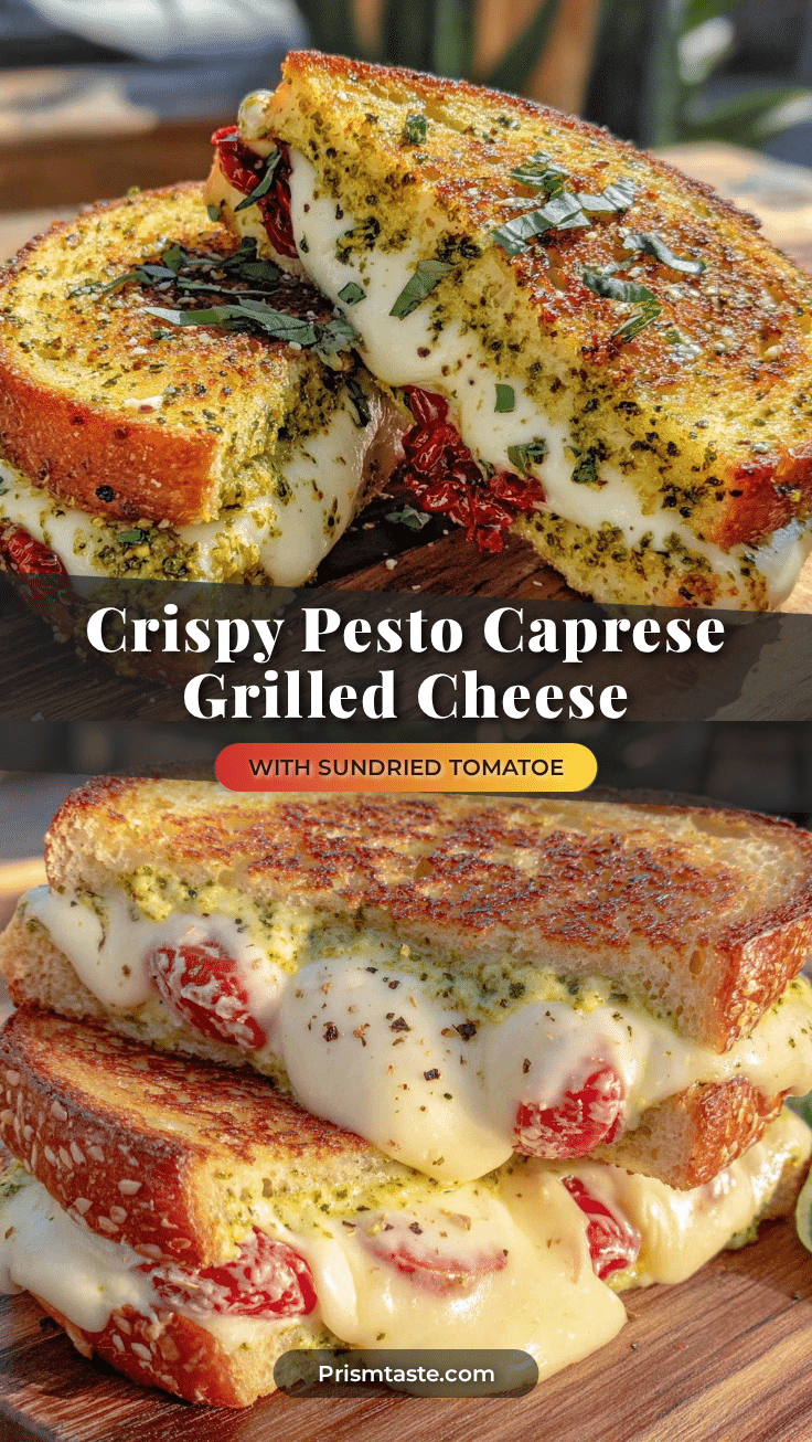 Crispy Pesto Caprese Grilled Cheese recipe