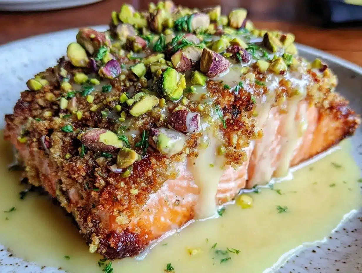 crispy pistachio-crusted baked salmon preparation steps