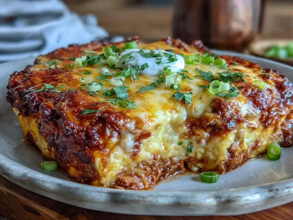 Easy Cheesy Freezer-Friendly Chicken Enchilada Casserole - featured image