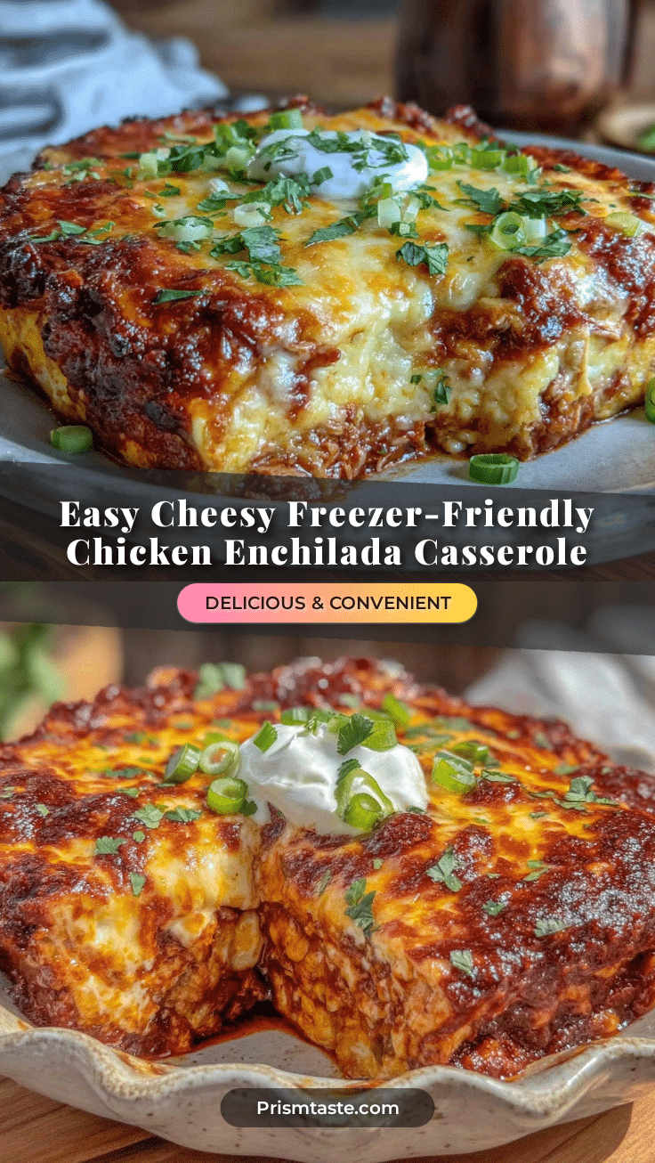 Easy Cheesy Freezer-Friendly Chicken Enchilada Casserole recipe