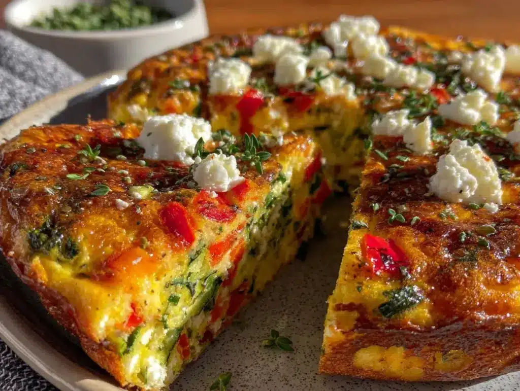 fresh garden veggie frittata - featured image