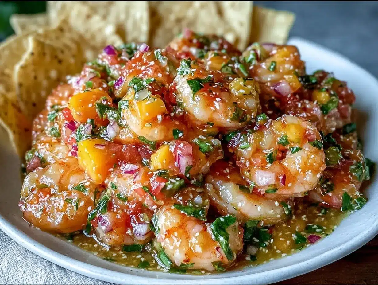 fresh mango shrimp ceviche preparation steps