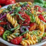 fresh summer pasta salad - featured image