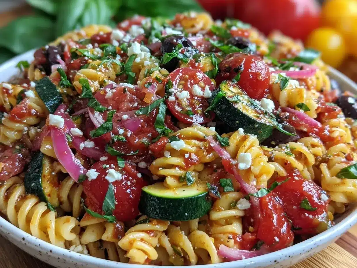 fresh summer pasta salad preparation steps