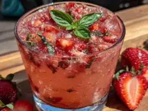 frozen strawberry basil lemonade - featured image