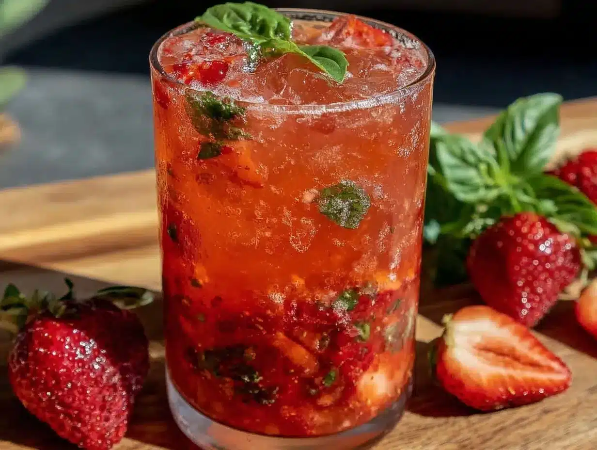 frozen strawberry basil lemonade preparation steps