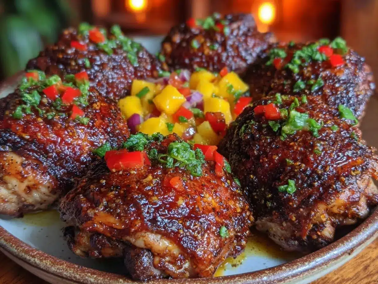 Jamaican jerk chicken thighs preparation steps