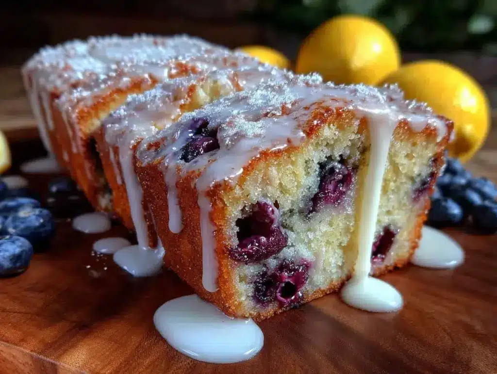 lemon blueberry loaf cake - featured image