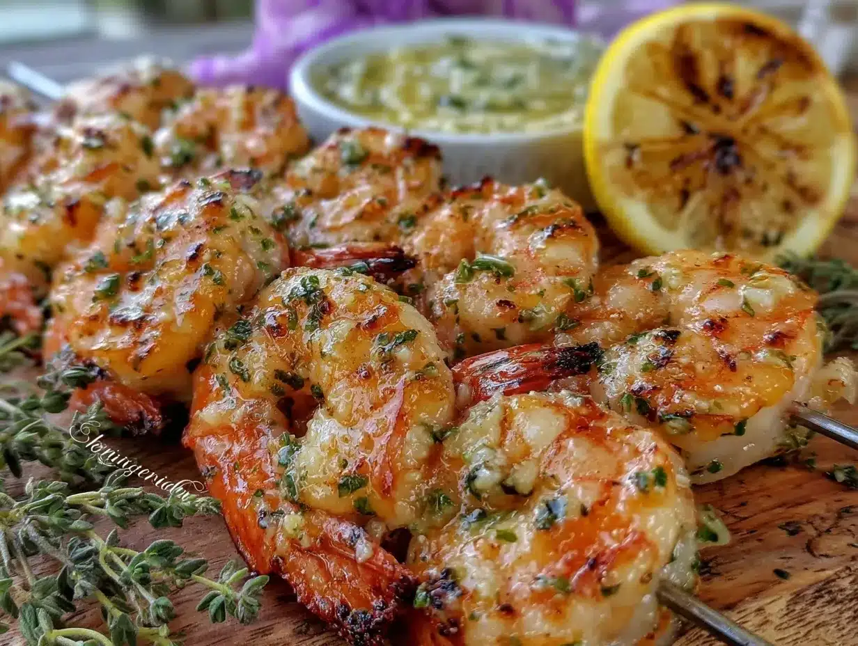 lemon garlic shrimp skewers preparation steps