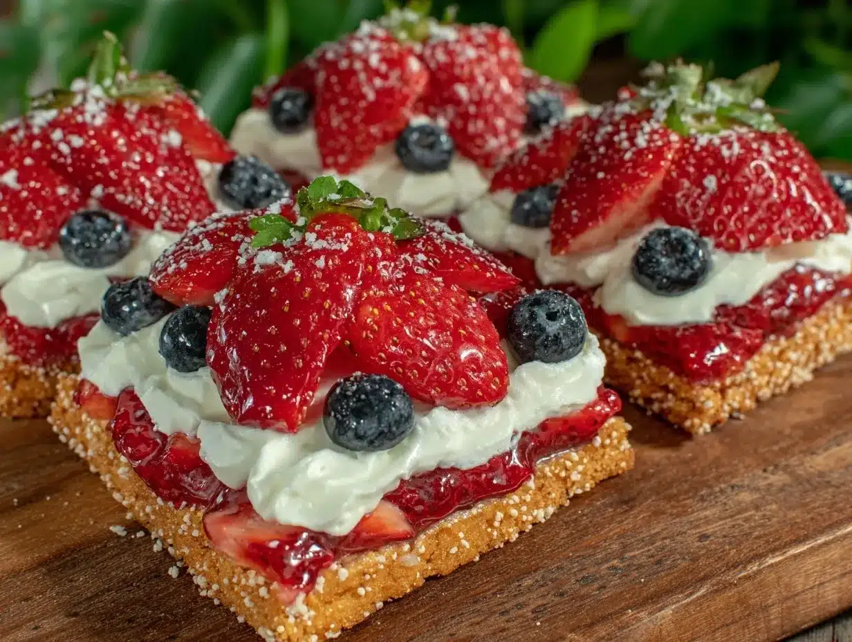 mini american flag fruit pizzas preparation steps