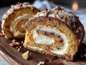 moist carrot cake swiss roll - featured image