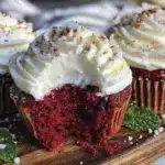 moist homemade red velvet cupcakes - featured image