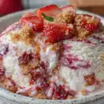 no-churn strawberry cheesecake ice cream - featured image