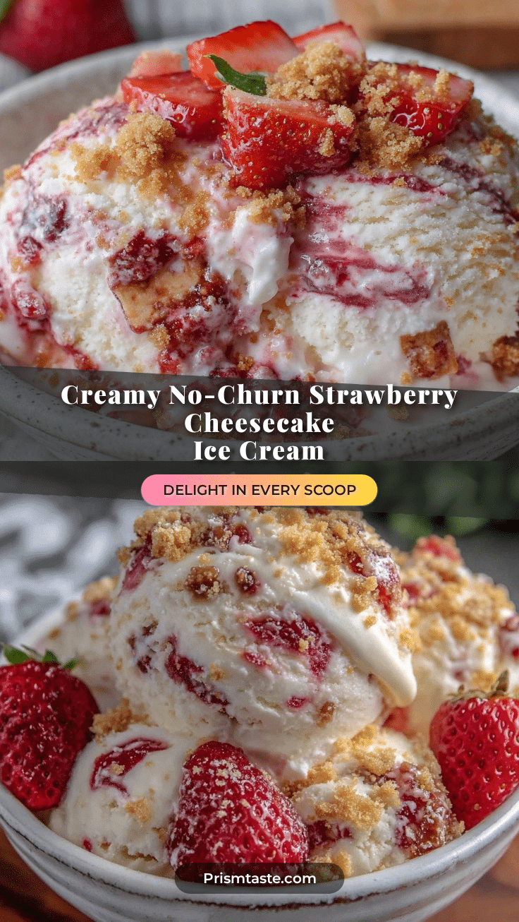 no-churn strawberry cheesecake ice cream recipe