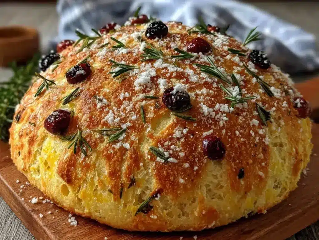 no-knead rosemary olive bread - featured image