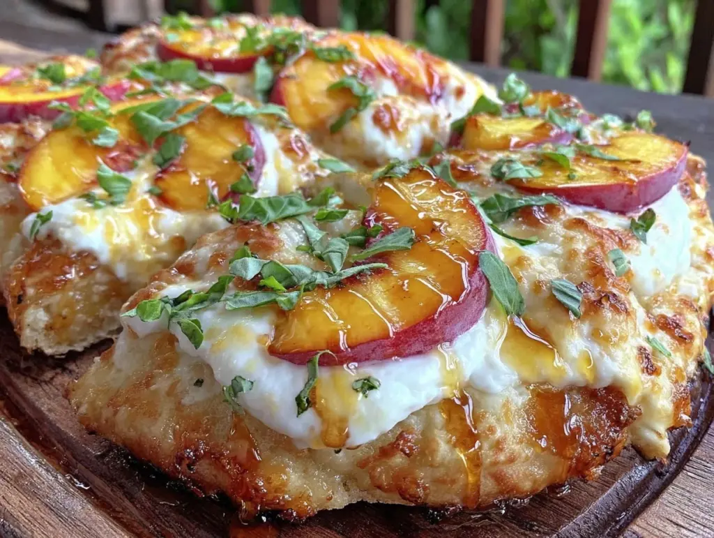 Peach and Burrata Naan Pizza - featured image