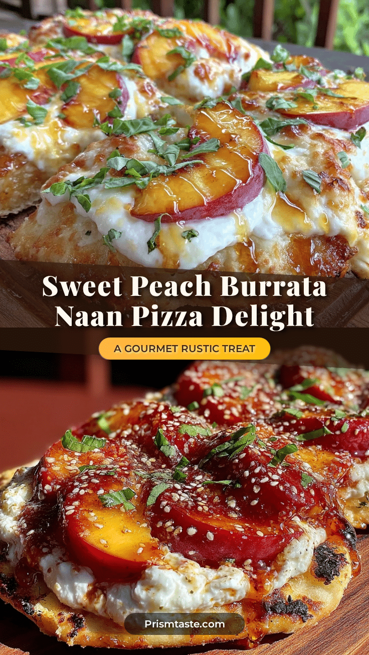 Peach and Burrata Naan Pizza recipe
