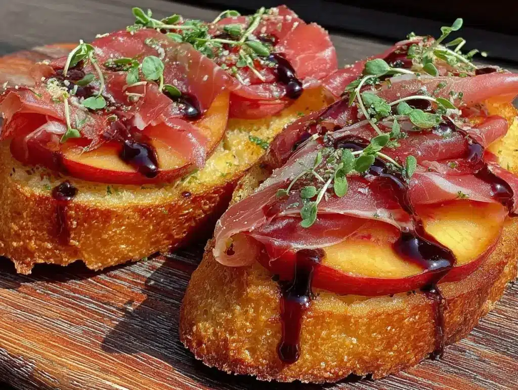 Peach Prosciutto Crostini - featured image