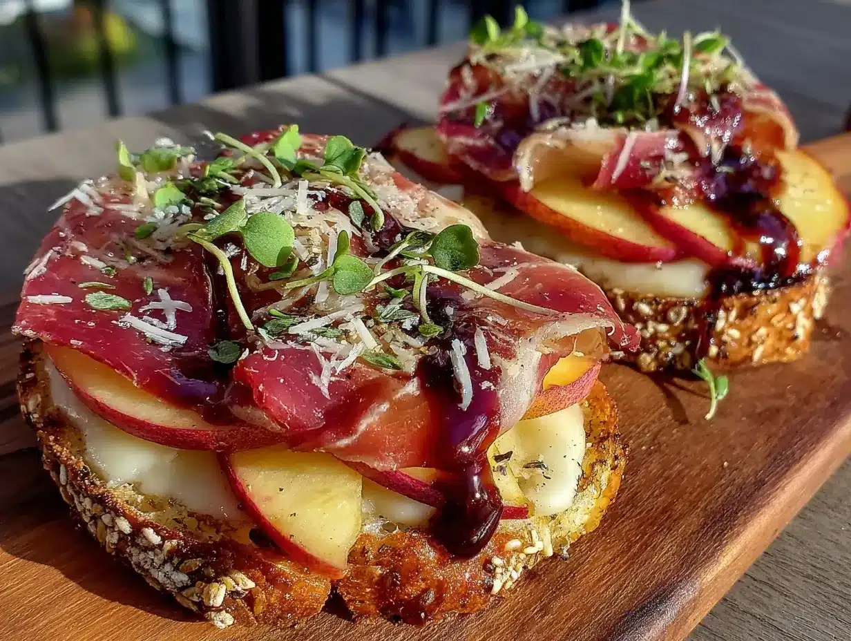 Peach Prosciutto Crostini preparation steps