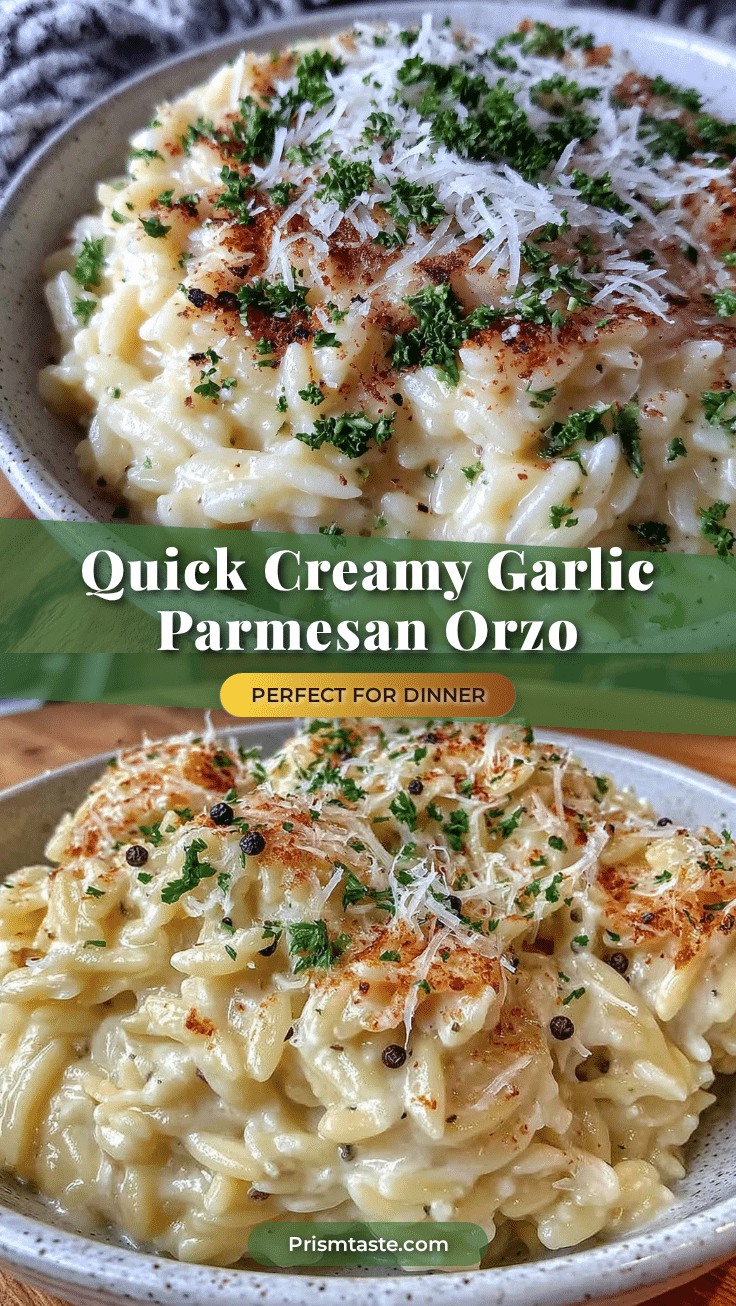 quick creamy garlic parmesan orzo recipe