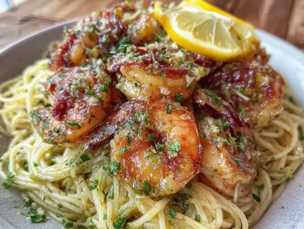 quick garlic butter shrimp pasta - featured image