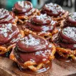 salted caramel pretzel turtles - featured image