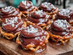 salted caramel pretzel turtles - featured image