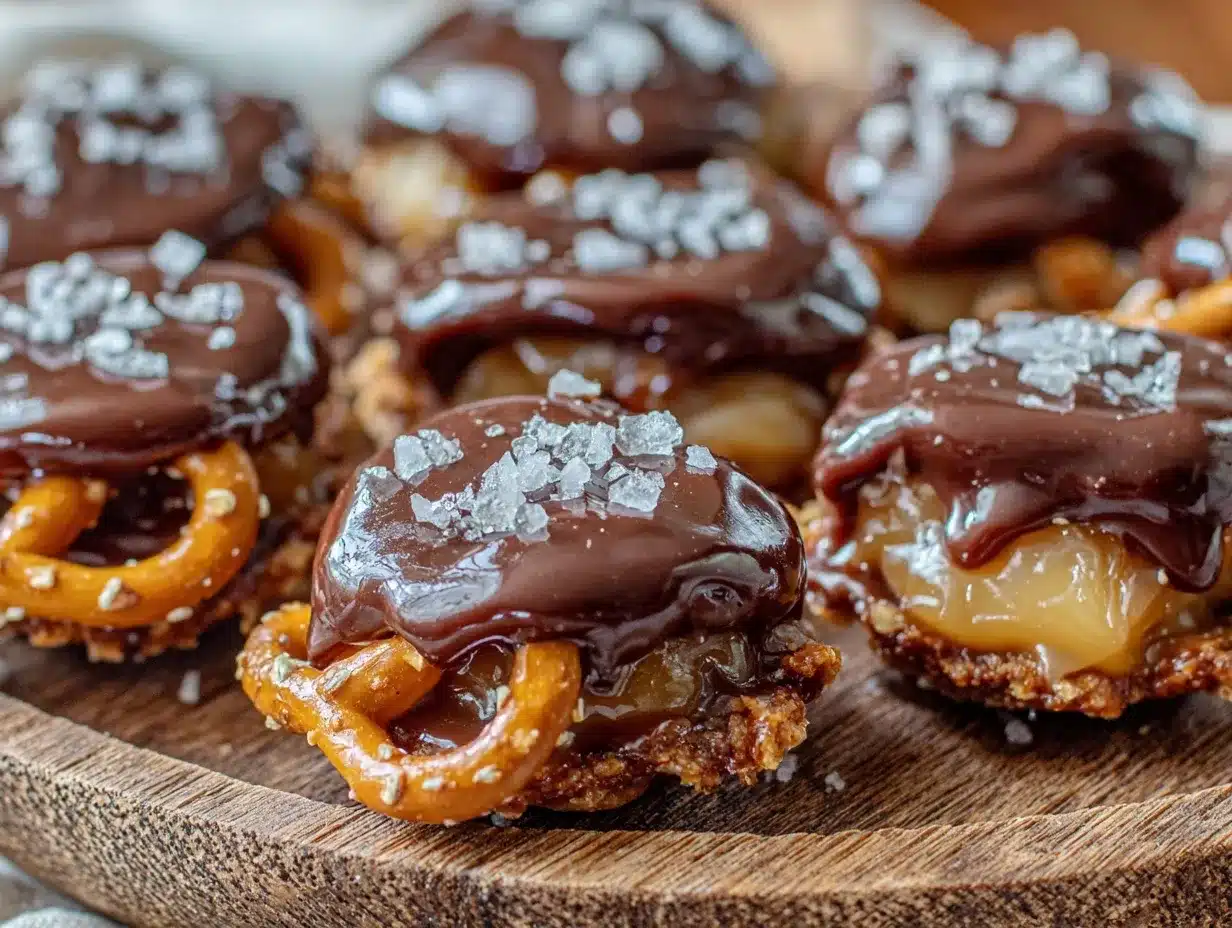 salted caramel pretzel turtles preparation steps