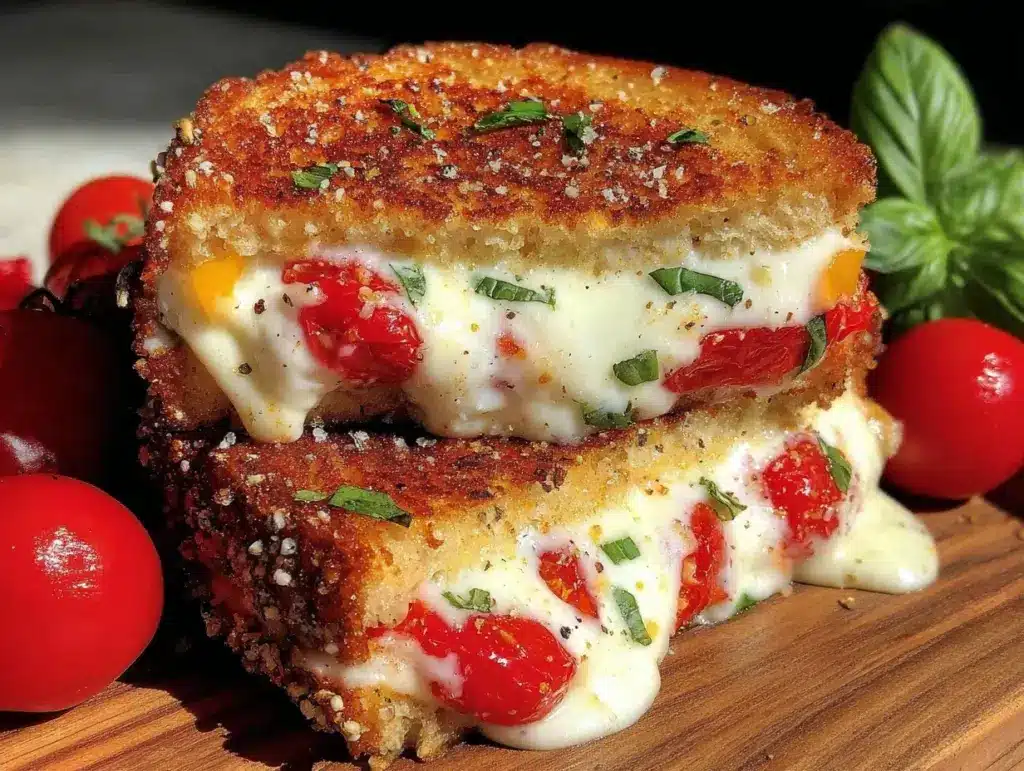 savory caprese grilled cheese - featured image