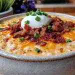 slow cooker loaded baked potato soup - featured image