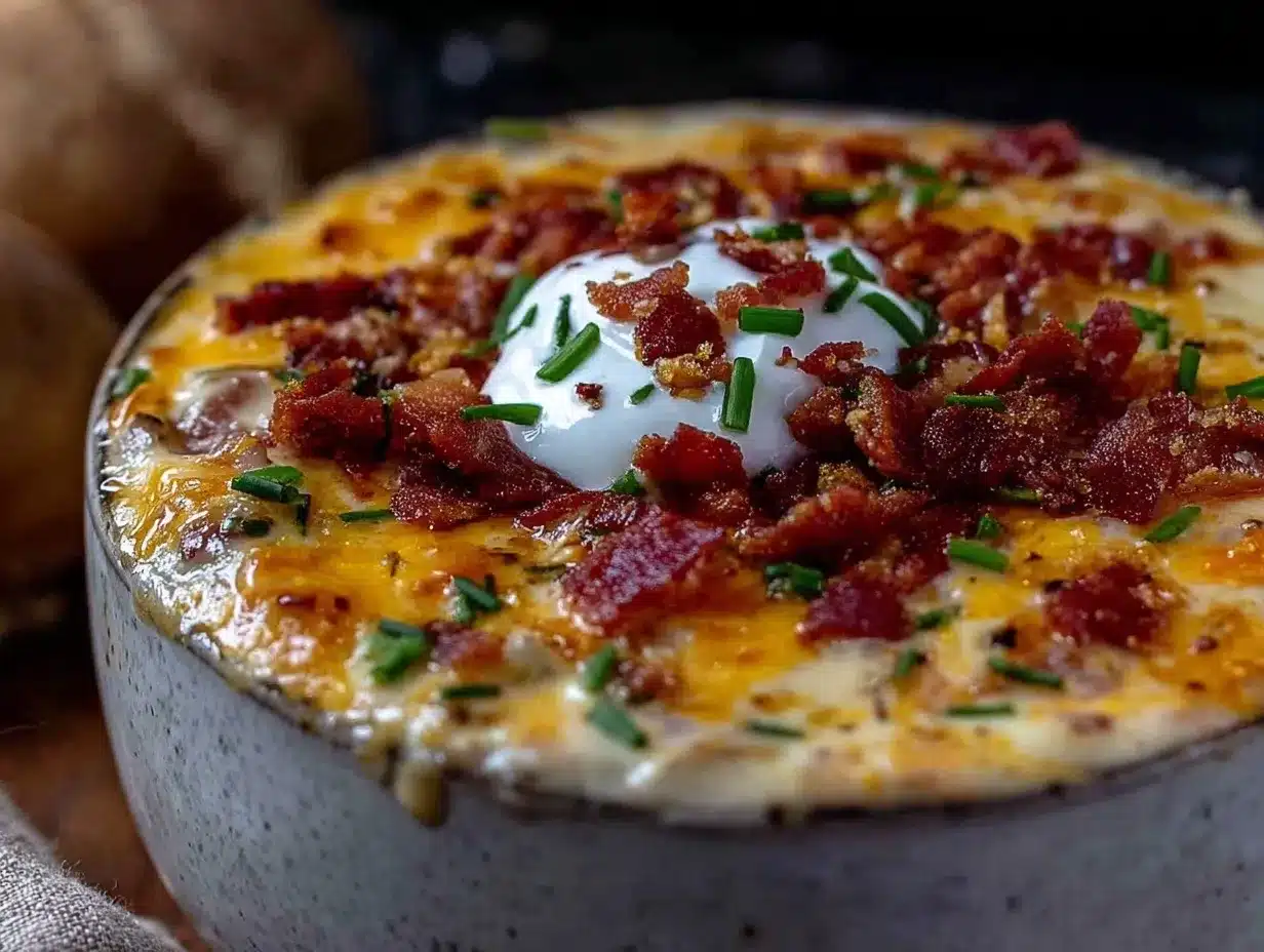 slow cooker loaded baked potato soup preparation steps