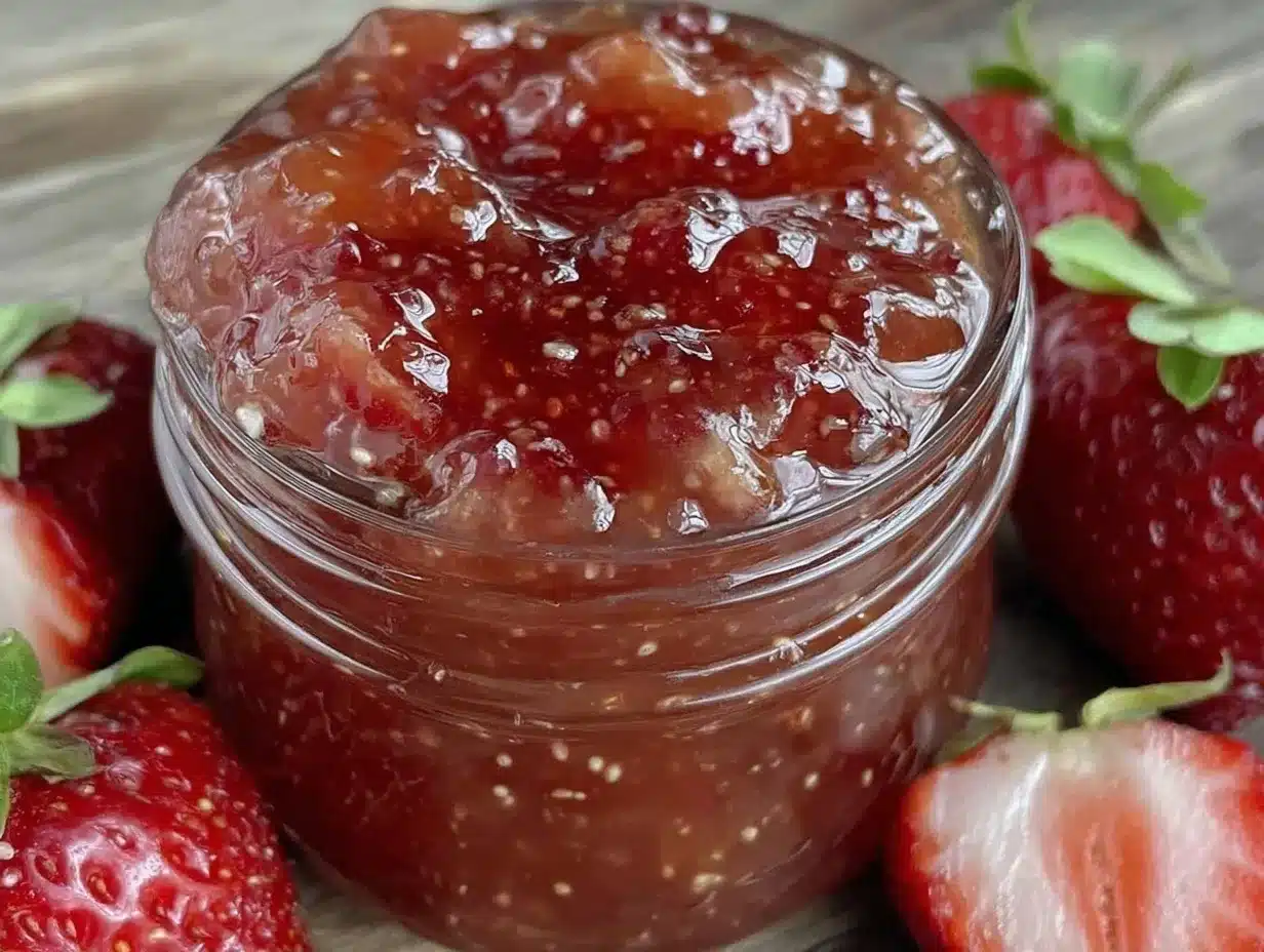 small batch strawberry freezer jam preparation steps