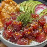 spicy tuna poke bowl - featured image
