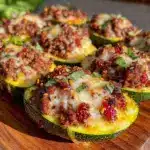 stuffed zucchini boats with italian sausage - featured image