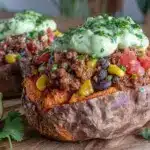 taco-stuffed sweet potatoes - featured image