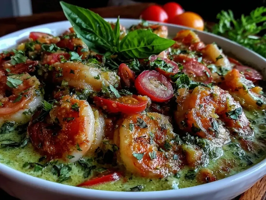 thai green curry with shrimp - featured image
