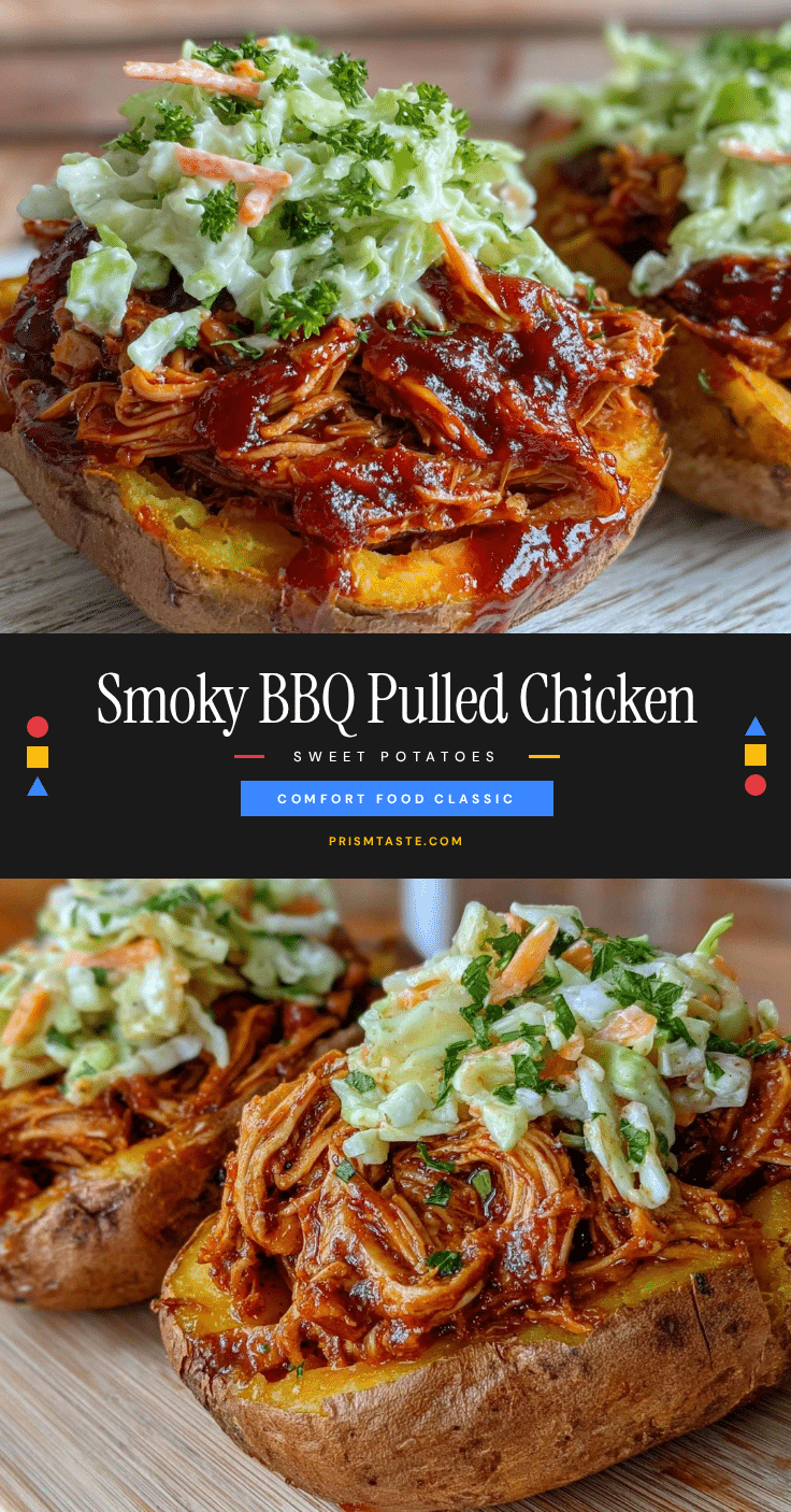 BBQ pulled chicken stuffed sweet potatoes recipe